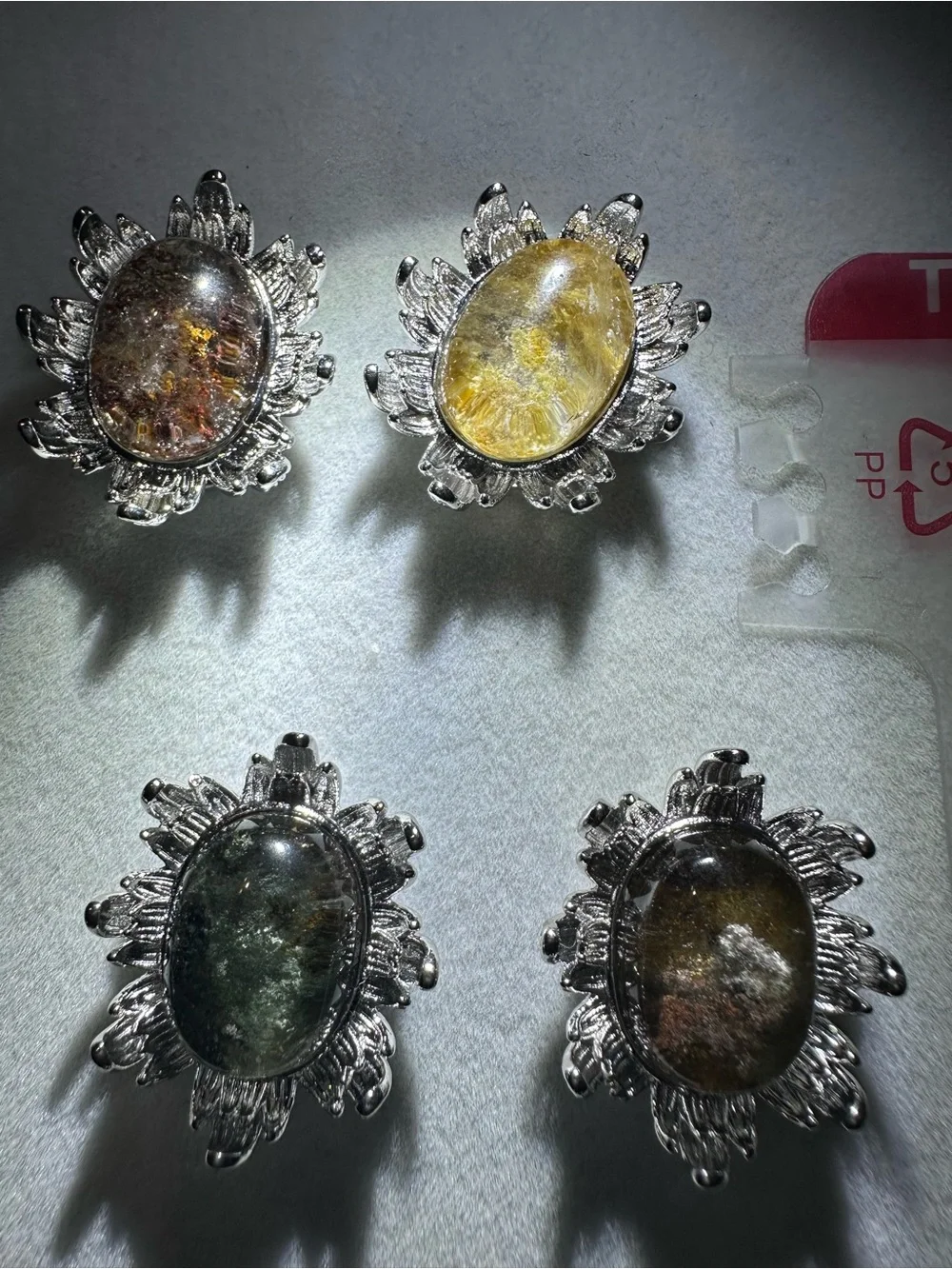 Assorted phantom quartz pendants charms